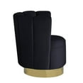 thumbnail image 4 of Pemberly Row Velvet Upholstered Swivel Accent Chair in Black Velvet, 4 of 5