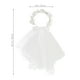 thumbnail image 3 of KAKOWELY Diadema de velo blanco, tocado de princesa para boda, diadema de novia, accesorio para el cabello de niña de las flores para fiesta de cumpleaños, accesorio de fotografía, 3 of 4