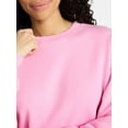 thumbnail image 4 of No Boundaries Fleece Oversized Sweatshirt with Long Sleeves, Women’s Sizes XXS-4X, 4 of 5