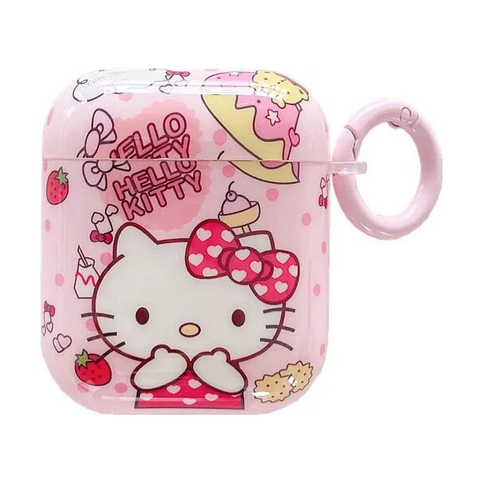 Pink Hello Kitty Cat Case For Apple AirPods 1/2 3rd Cover For AirPods Pro Air Pod Shell IPhone Earphone Accessories With Hook