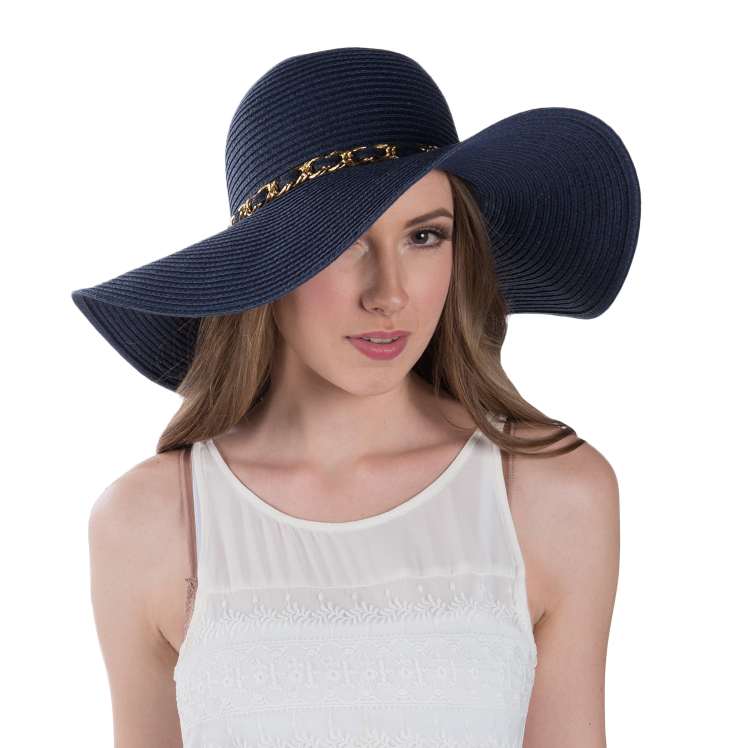 Mrs. Wickman Women's Floppy Straw Sun Hat and Foam Flip Flop Sandals Set US Women's Shoe Sizes 7-10