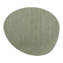 REGALWOVEN Placemats Set of 6 Oval Placemats for Kitchen Dining Table Decor Table Placemats Wipeable Table Mat Green 18*12.5Inch