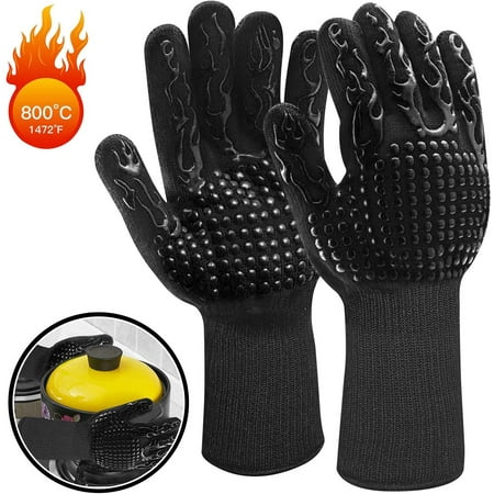 Gants de barbecue, gants de four, gants de four en silicone antidérapants  Anti-chaleur jusqu'à 800 C En407 certifiés