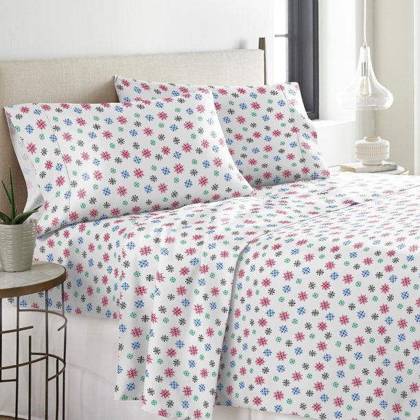 Pointehaven Solid or Print Cotton Heavyweight Flannel Bed Sheet Set