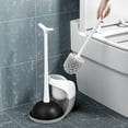 thumbnail image 4 of Vacemry Under $5 Toilet Plunger Brush Set, Heavy Duty Cleaning Combo, Modern Stand Holder, Bathroom Maintenance Kit, Drain Unclogging Tool, Hygiene Cleaning Equipment, Household Essential Bundle, 4 of 7