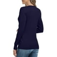 thumbnail image 7 of MLANM Women's Long Sleeve Button Down Crew Neck Classic Sweater Knit Cardigan, S Royal Blue, 7 of 7