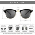 thumbnail image 4 of Gafas de sol polarizadas retro redondas semi sin montura protección UV para hombres/mujeres, negro, 4 of 4