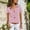 Pink, variant on Aloohaidyvio Shirts for Women,Women Casual Solid Short Sleeve Turn Down Collar Pockets Buttons Shirt Tops