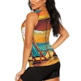 thumbnail image 3 of Lsque Vintage Beach Sunset Printed Workout Tank Tops for Women, Athletic Sports Tank Tops, Compression Sleeveless Dry Fit Shirts,Sleeveless Yoga Shirt-Large, 3 of 9