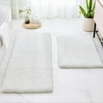 thumbnail image 5 of White Bathroom Rugs 24x48 Non Slip Fluffy Bath Mat for Bathroom Floor Washable Plush Luxury Bath Rug for Tub Soft Shaggy Absorbent Shower Sink Mat, 5 of 9