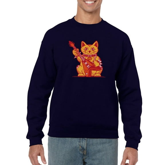 Rockstar Fortune Cat Design Sweatshirt Men -GoatDeals Designs, Male x-Large