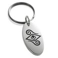 thumbnail image 1 of Stainless Steel Illusionism Magic Rune Engraved Small Oval Charm Keychain Keyring, 1 of 1
