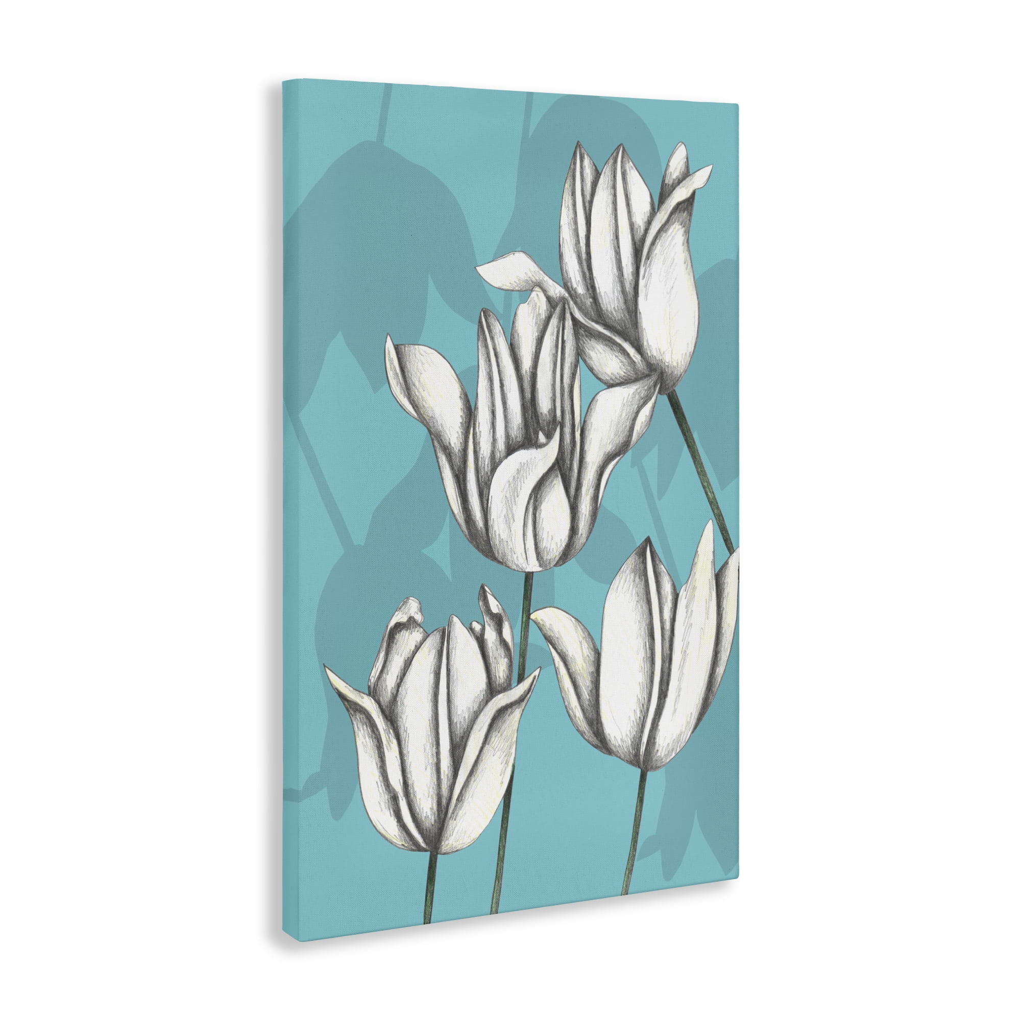 Sketched Tulips Keep Growing Canvas Wall Art, design by Cecilia Battaini