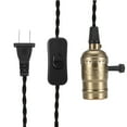 thumbnail image 3 of E27 E26 Lámpara de luz Soporte de bombilla Base Enchufe de luz Cable Cable Enchufe de EE. UU. 110 V (Bronce), 3 of 8