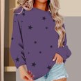 thumbnail image 2 of Bovemsi Womens Sweatshirts Women's Sports Shirt With Star Pattern Pullover Round Neck Long Sleeved Autumn Top Fall Fashion Outfits 2025 Clothes, 2 of 9