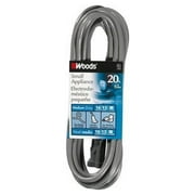 Woods 990547 16/2 20' Gray SVT Small Appliance Extension Cord