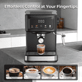 thumbnail image 3 of Auseo 20 Bar Espresso Machines, Espresso Coffee Maker with Milk Frother Steam Wand, Ground Coffee & Capsules, Black and Stainless Finish, Espresso/Cappuccino/Latte/Mocha for Home, 3 of 7