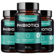 PhiNaturals Probiotic Supplement for Adults (pack of 3) | Daily Digestive Health Support for Men & Women | Gut Health & Immune Support Capsules