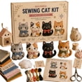 thumbnail image 2 of DIY Fabric Animal Sewing Craft Kit, Beginner Handmade Plush Making Set with Bird Gnome Dog Cat Patterns, Creative Art Gift Kit for DIY Handcraft Lovers, 2 of 7