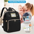 thumbnail image 2 of Diaper Bag Backpack, Multifunctional Baby Changing Bag with Foldable Crib and Insulated Bottle Pockets, a Must-Have for Baby Travel, with USB Charging Port and Stroller Straps (Black), 2 of 6