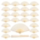 thumbnail image 1 of Abanico de mano, papel blanco, bambú, plegable, 60 unidades, 1 of 7