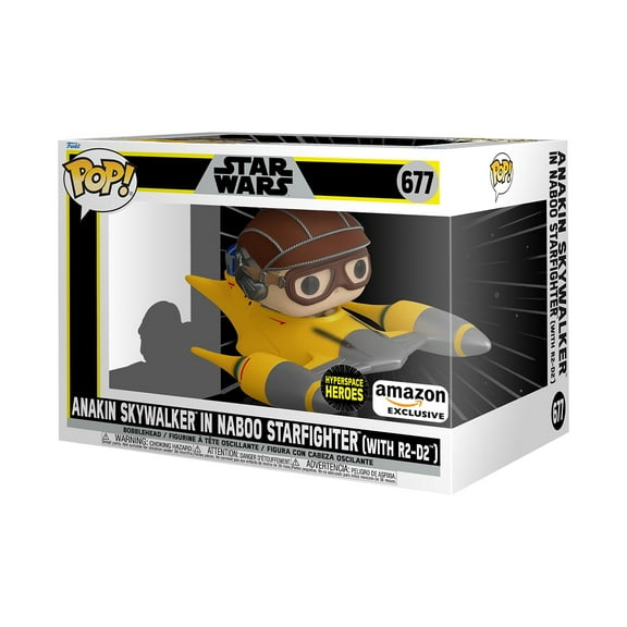 Funko Pop! Ride Super Deluxe: Star Wars Hyperspace Heroes - Anakin in Naboo Sarfighter with R2-D2, Exclusive