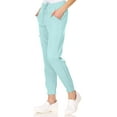 thumbnail image 2 of MediChic Womens Scrub Joggers 4-Way Stretch Anti-Wrinkle Moisture-Wicking Elastic Waistband Four Pocket Jogger Pants, Spearmint Size XX-Small, 2 of 5