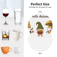 thumbnail image 6 of Disketp Hello Autumn Funny Coasters,4 Pcs Leather Coasters with Holder, Perfect Housewarming Hostess Gifts,Protect Furniture from Water Marks Scratch and Damage-Round Shape, 6 of 6