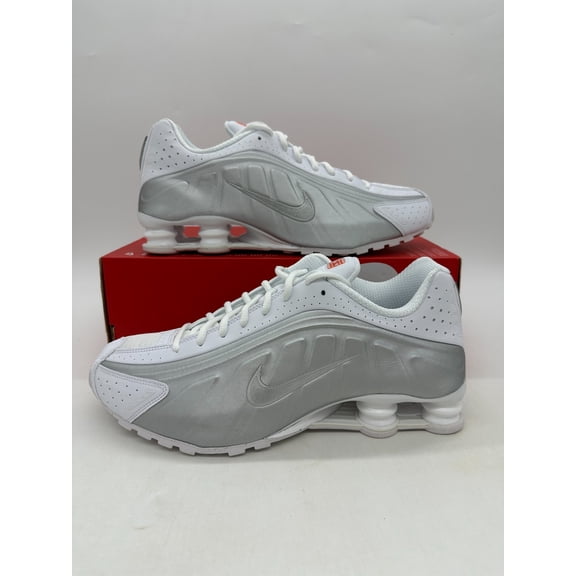 Nike Shox R4 Men's Size 12 White Silver Athletic Shoes HQ1988 101
