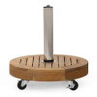 Hanville Acacia Wood Outdoor 33lb Circular Umbrella Base with Stainless Steel Tube, Teak