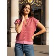 thumbnail image 4 of LMLYSoH Womens Knit Sweater Vest Sleeveless Round Neck Button Up Striped Tops for Casual Streetwear, 4 of 8