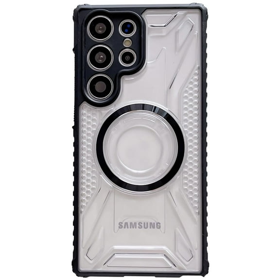 Fusion Evo Transparent Case with MagSafe Magnetic Ring for Samsung Galaxy S23 Ultra - Black