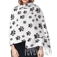 thumbnail image 5 of Shawl Wraps for Women - Cute paw prints black grey Oversized Fall Winter Fashion Blanket Scarf for Women, 5 of 6