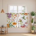 thumbnail image 3 of Spring Floral Tier Curtains, Summer Botanical Birds Colorful Vintage Light Filtering Kitchen Curtains, 2Pcs Rod Pocket Half Window Treatments Panels for Sink Cafe Cabinet Basement 27.5x45 Inches, 3 of 9
