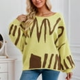 thumbnail image 2 of KHONTS Women's off the Shoulder Sweater Oversized Long Lantern Sleeve Pullovers Fall Outfits 2025 Knit Tops Yellow XS, 2 of 4