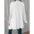 thumbnail image 3 of Luxtrada Women's Draped Front Open Cardigan Casual Long Sleeve Lightweight Cardigan (White,L), 3 of 4