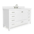thumbnail image 2 of ARIEL Cambridge 61 Inch Rectangle Sink Vanity With White Quartz Countertop In White, 2 of 7