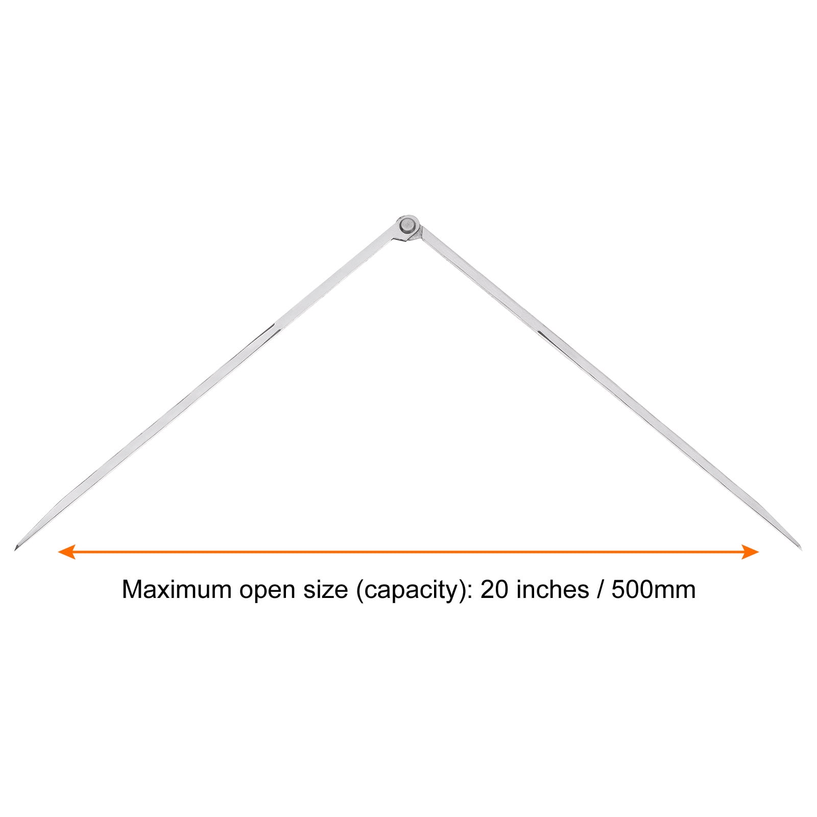 Uxcell Navigation Divider 20 Inch 500mm Adjustable Straight Pattern Divider Compass for Geometry Drawing