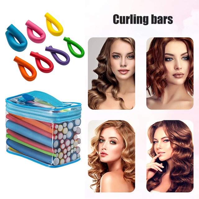 Rodillo De Peinado 42 Uds. Varilla para rizar el cabello sin calor, cintas suaves y flexibles para el cabello, al azar Ygjytge Cuidado Belleza