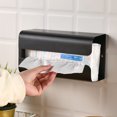 thumbnail image 3 of Dispensador de caja de pañuelos, soporte para bolsa de basura montado en el refrigerador, organizador para refrigerador, doble apertura para cajas de pañuelos 24*8,5*13CM, 3 of 4