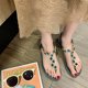 thumbnail image 1 of Nuevos zapatos de mujer de estilo romano Sandalias sin cordones con banda elástica de tacón bajo Chanclas Wmkox8yii shjk3355, 1 of 5