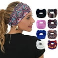 thumbnail image 2 of Paquete de 8 diademas africanas para mujer, diademas anchas estilo bohemio para el cabello de mujer, turbante anudado antideslizante, diademas africanas para hacer deporte, yoga,, 2 of 6