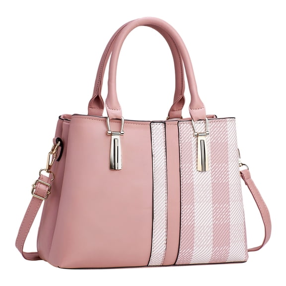 Tgbvmt Women's Leather Patchwork Multi-Layer Crossbody Bag Elegant Handbag with Adjustable Strap Spacious Compartments for Work Travel Daily Use Stylish Design for Organizing Essentials