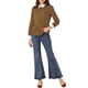 thumbnail image 2 of Camisa de botones con cuello de punta de puntos impresos para mujer INSPIRE CHIC Marrón M, 2 of 7