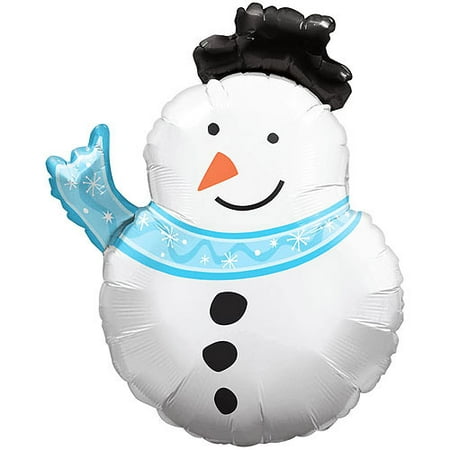 Snowtime Snowman Mylar Balloon, 30" Tall