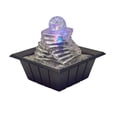 thumbnail image 1 of 8" Tall Polyresin Indoor Fountain with LED Light and 1l Capacity, Spiral Ice Design, 1 of 2