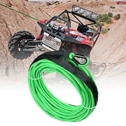 50ft x 1/4" Green Synthetic Winch Rope 7000LBs with Rock Heat Guard for Jeep ATV UTV KFI Ramsey Pickup Truck