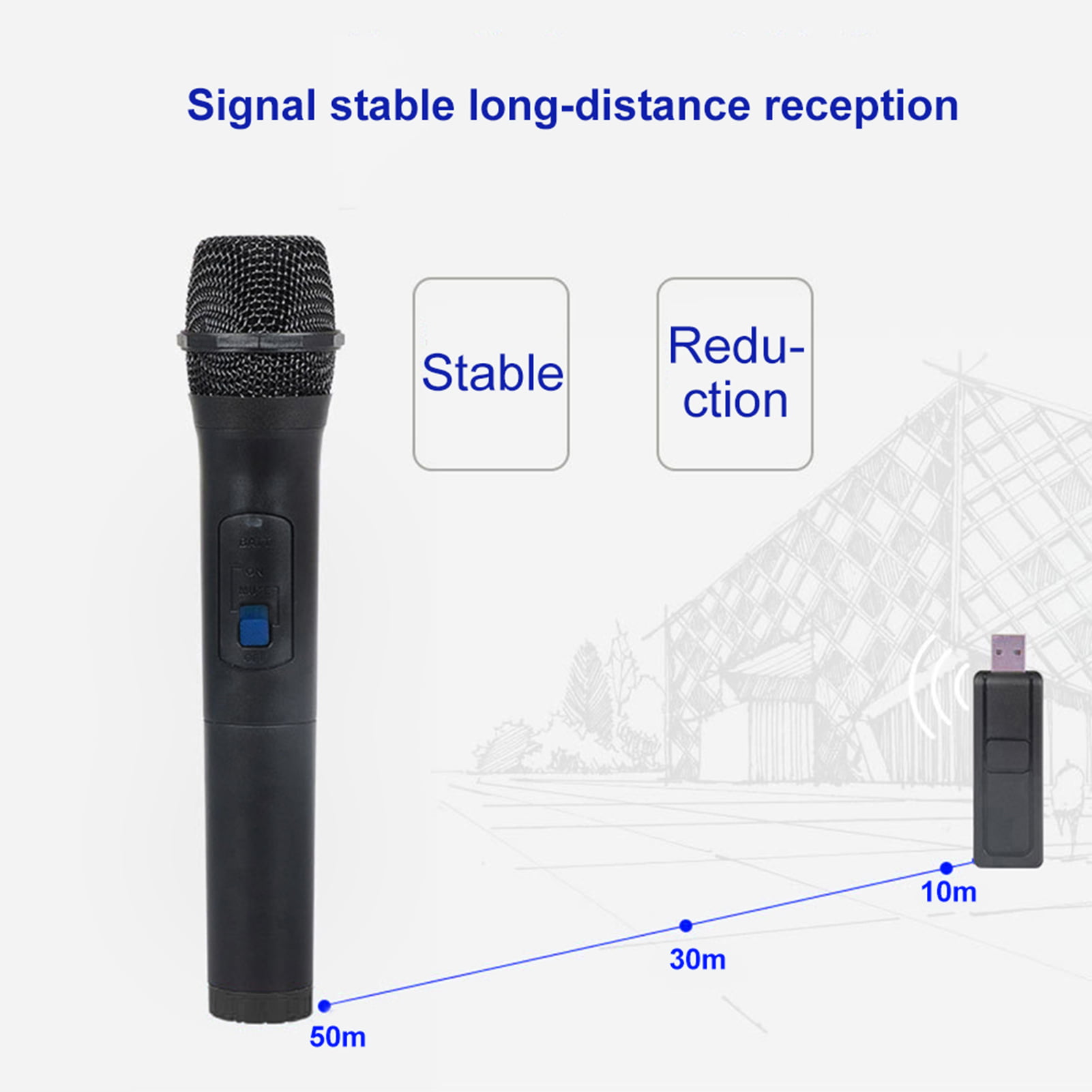 Système Microphone sans fil - FestiSound WMK3VHF via USB - Technologie VHF