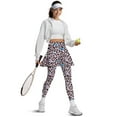 thumbnail image 5 of COEQINE Women Breathable Yoga Skirted Legging with Pockets High Waist Comfy Soft Tennis Leggings with Skirts Leopard and Blue Butterfly Print Golf Athletic Skirt, S, 5 of 7