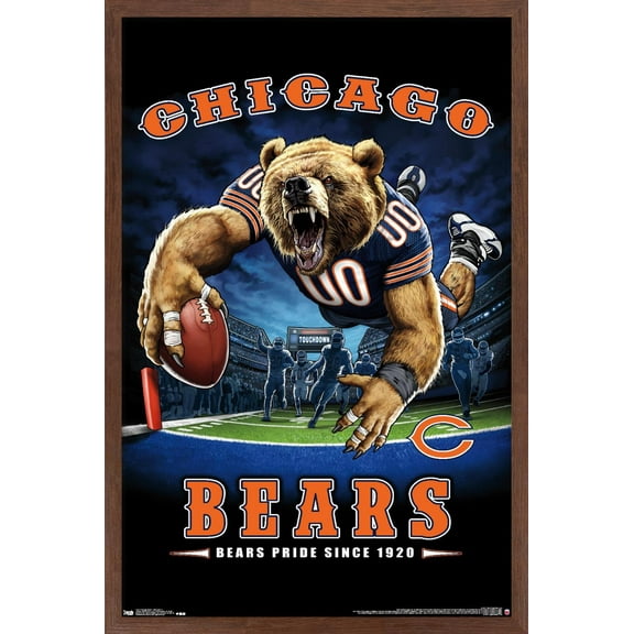 NFL Chicago Bears - End Zone 17 Wall Poster, 14.725" x 22.375", Framed